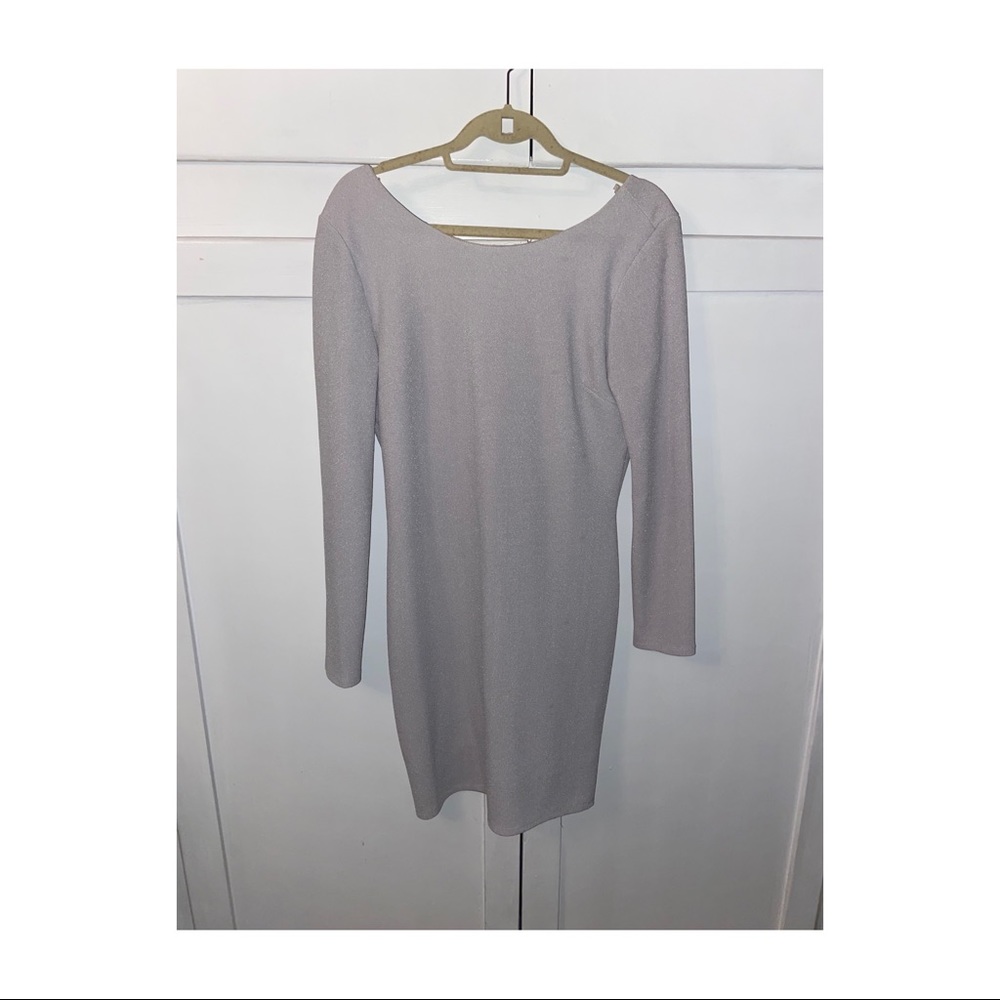 Silver/white sparkly long sleeve dress
